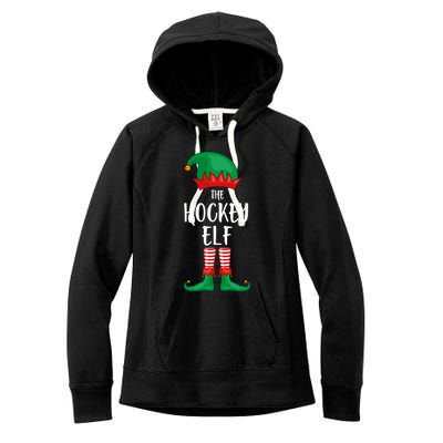 Hockey Elf Christmas Party Matching Family Group Pajama Cool Gift Women's Fleece Hoodie