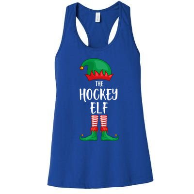 Hockey Elf Christmas Party Matching Family Group Pajama Cool Gift Women's Racerback Tank