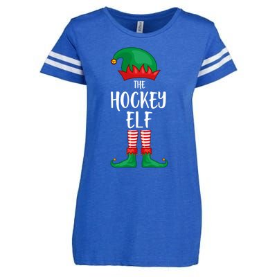 Hockey Elf Christmas Party Matching Family Group Pajama Cool Gift Enza Ladies Jersey Football T-Shirt