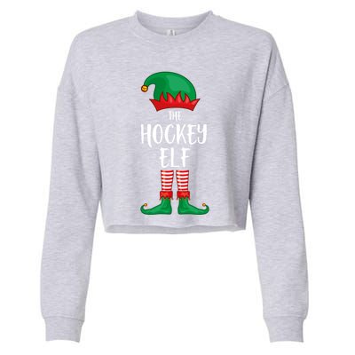 Hockey Elf Christmas Party Matching Family Group Pajama Cool Gift Cropped Pullover Crew