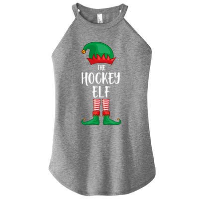 Hockey Elf Christmas Party Matching Family Group Pajama Cool Gift Women’s Perfect Tri Rocker Tank