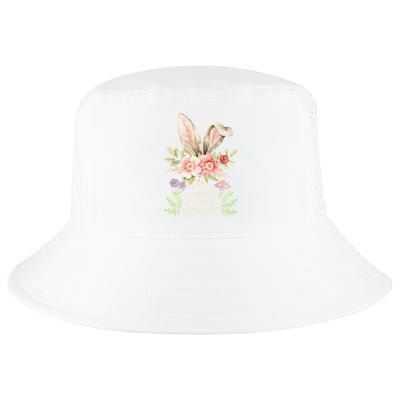 Happy Easter cute bunny ears with flowers and mushrooms Cool Comfort Performance Bucket Hat