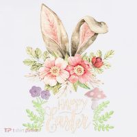 Happy Easter cute bunny ears with flowers and mushrooms Flatbill Hat