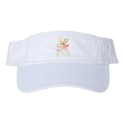 Happy Easter cute bunny ears with flowers and mushrooms Valucap Bio-Washed Visor