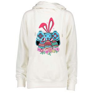 Happy Easter Day Video Game Controller Bunny Gamer Womens Funnel Neck Pullover Hood