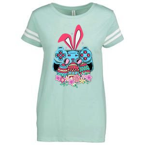 Happy Easter Day Video Game Controller Bunny Gamer Enza Ladies Jersey Football T-Shirt