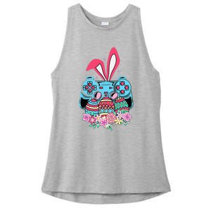 Happy Easter Day Video Game Controller Bunny Gamer Ladies PosiCharge Tri-Blend Wicking Tank