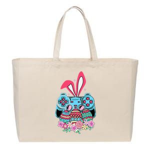 Happy Easter Day Video Game Controller Bunny Gamer Cotton Canvas Jumbo Tote