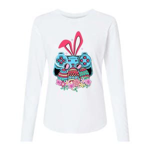 Happy Easter Day Video Game Controller Bunny Gamer Womens Cotton Relaxed Long Sleeve T-Shirt