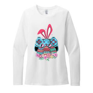 Happy Easter Day Video Game Controller Bunny Gamer Womens CVC Long Sleeve Shirt