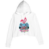 Happy Easter Day Video Game Controller Bunny Gamer Crop Fleece Hoodie