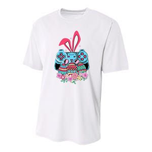 Happy Easter Day Video Game Controller Bunny Gamer Youth Performance Sprint T-Shirt