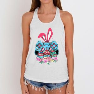 Happy Easter Day Video Game Controller Bunny Gamer Women's Knotted Racerback Tank