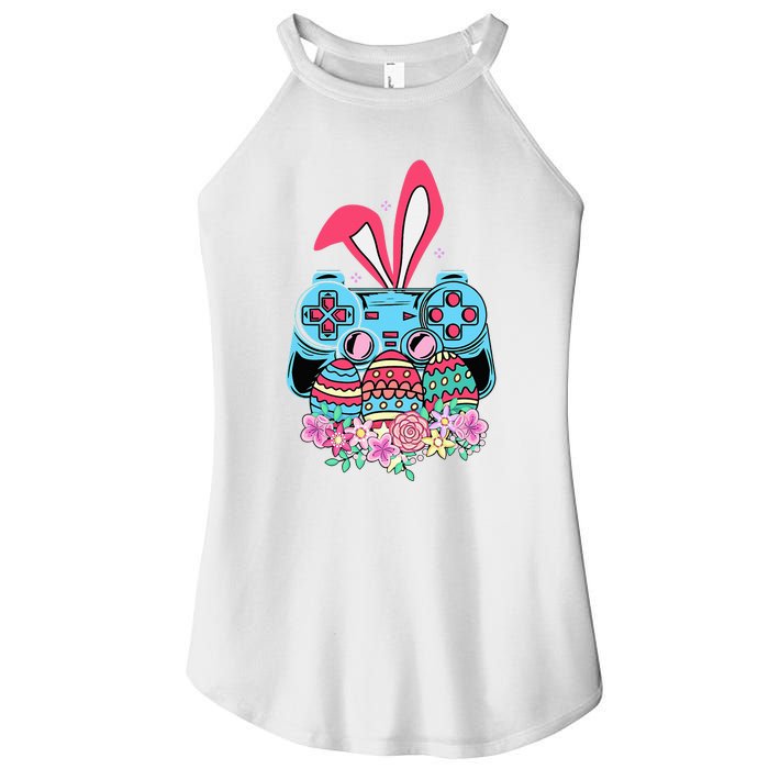 Happy Easter Day Video Game Controller Bunny Gamer Women's Perfect Tri Rocker Tank