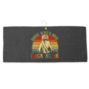 Happy Easter Day He Is Risen Jesus Christian Cross Flower Large Microfiber Waffle Golf Towel