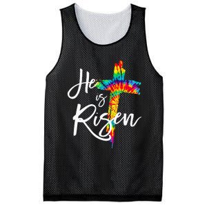 Happy Easter Day He Is Risen Jesus Christian Cross Tie Dye Mesh Reversible Basketball Jersey Tank