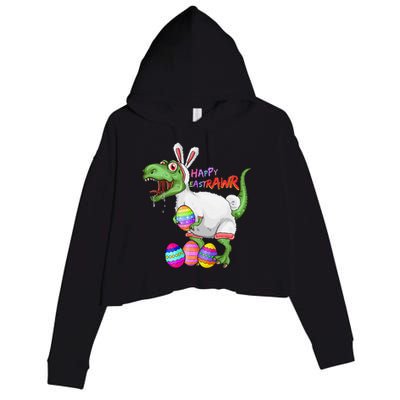 Happy Eastrawr Dinosaur TRex Easter Bunny Crop Fleece Hoodie