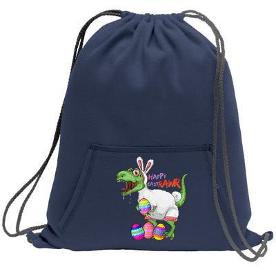 Happy Eastrawr Dinosaur TRex Easter Bunny Sweatshirt Cinch Pack Bag