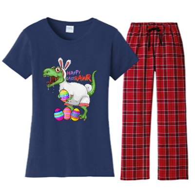 Happy Eastrawr Dinosaur TRex Easter Bunny Women's Flannel Pajama Set