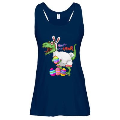 Happy Eastrawr Dinosaur TRex Easter Bunny Ladies Essential Flowy Tank