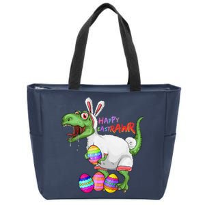 Happy Eastrawr Dinosaur TRex Easter Bunny Zip Tote Bag