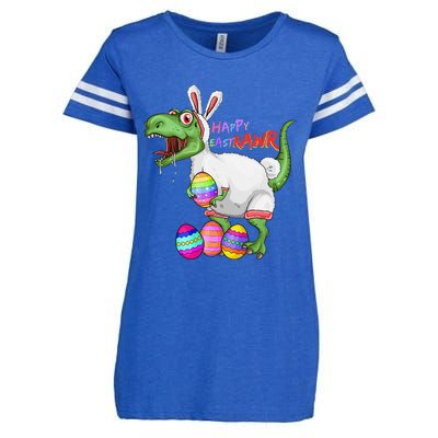 Happy Eastrawr Dinosaur TRex Easter Bunny Enza Ladies Jersey Football T-Shirt