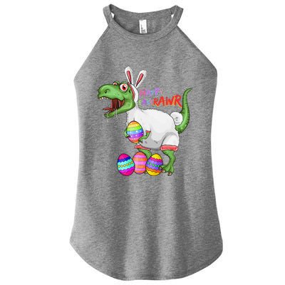 Happy Eastrawr Dinosaur TRex Easter Bunny Women's Perfect Tri Rocker Tank