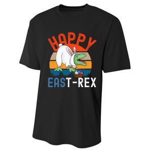 Happy Eastrawr Dinosaur Egg Easter Bunny T-Rex Performance Sprint T-Shirt