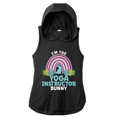 Happy Easter Day I'm The Yoga Instructor Bunny Funny Gift Ladies PosiCharge Tri-Blend Wicking Draft Hoodie Tank