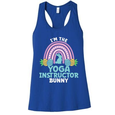 Happy Easter Day I'm The Yoga Instructor Bunny Funny Gift Women's Racerback Tank