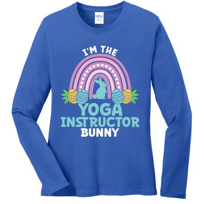 Happy Easter Day I'm The Yoga Instructor Bunny Funny Gift Ladies Long Sleeve Shirt