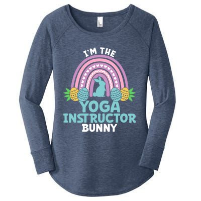 Happy Easter Day I'm The Yoga Instructor Bunny Funny Gift Women's Perfect Tri Tunic Long Sleeve Shirt