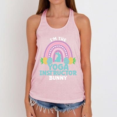 Happy Easter Day I'm The Yoga Instructor Bunny Funny Gift Women's Knotted Racerback Tank