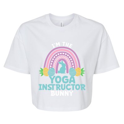 Happy Easter Day I'm The Yoga Instructor Bunny Funny Gift Bella+Canvas Jersey Crop Tee