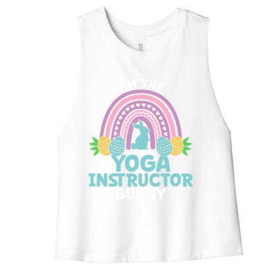 Happy Easter Day I'm The Yoga Instructor Bunny Funny Gift Women's Racerback Cropped Tank