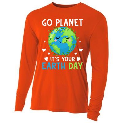 Happy Earth Day Go Planet It's Your Earth Day Gift Cooling Performance Long Sleeve Crew