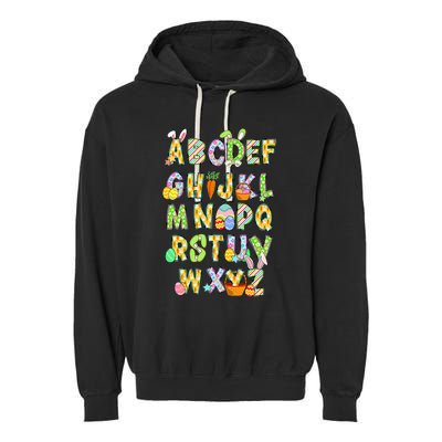 Happy Easter Day Alphabet Abcs Elemeno For Teacher Student Garment-Dyed Fleece Hoodie