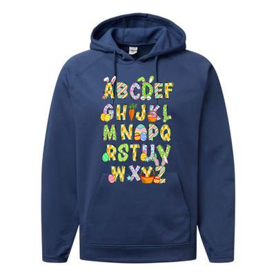 Happy Easter Day Alphabet Abcs Elemeno For Teacher Student Performance Fleece Hoodie