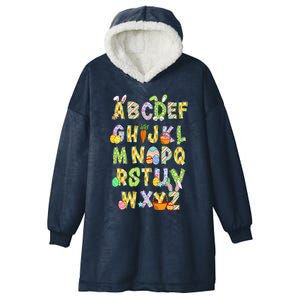 Happy Easter Day Alphabet Abcs Elemeno For Teacher Student Hooded Wearable Blanket