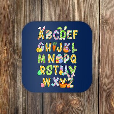 Happy Easter Day Alphabet Abcs Elemeno For Teacher Student Coaster