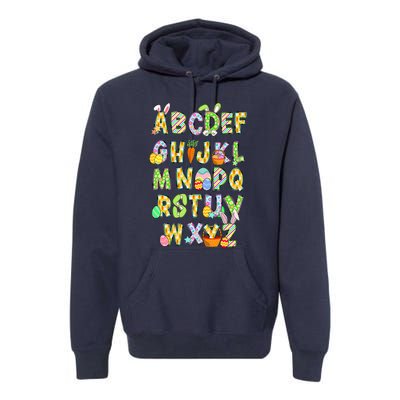 Happy Easter Day Alphabet Abcs Elemeno For Teacher Student Premium Hoodie