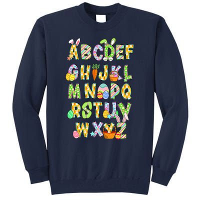 Happy Easter Day Alphabet Abcs Elemeno For Teacher Student Tall Sweatshirt