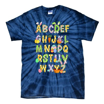 Happy Easter Day Alphabet Abcs Elemeno For Teacher Student Tie-Dye T-Shirt