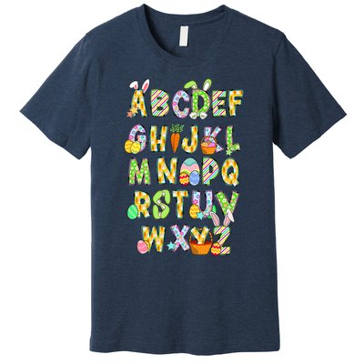 Happy Easter Day Alphabet Abcs Elemeno For Teacher Student Premium T-Shirt