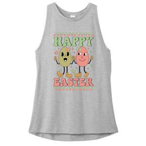 Happy Easter Day Easter Bunny Ladies PosiCharge Tri-Blend Wicking Tank