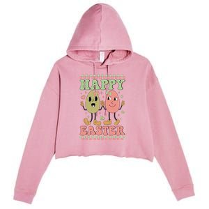 Happy Easter Day Easter Bunny Crop Fleece Hoodie