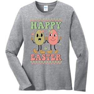 Happy Easter Day Easter Bunny Ladies Long Sleeve Shirt