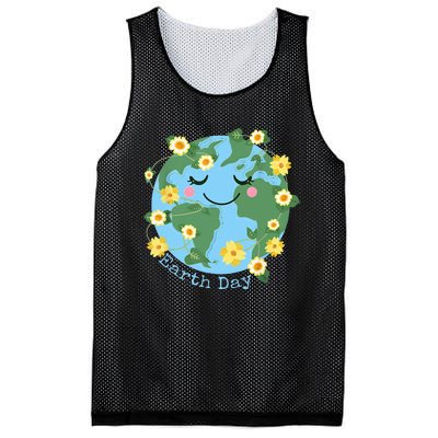 Happy Earth Day Cute Earth With Floral Earth Day 2024 Mesh Reversible Basketball Jersey Tank