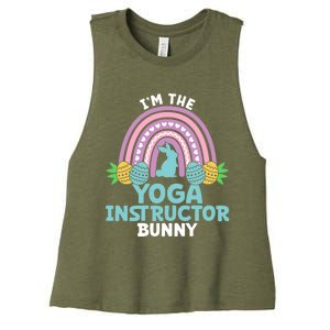 Happy Easter Day Im The Yoga Instructor Bunny Gift Women's Racerback Cropped Tank