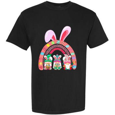 Happy Easter Day Cute Gnome Easter Rainbow Bunny Garment-Dyed Heavyweight T-Shirt